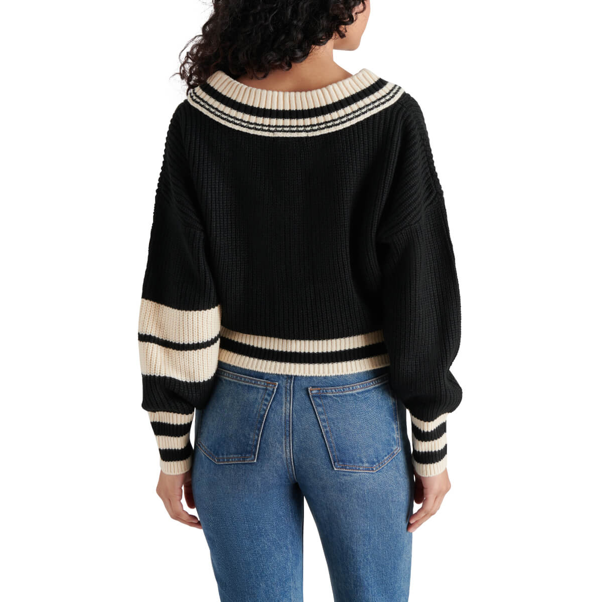 Steve Madden Jen Sweater black back | MILK MONEY milkmoney.co | cute tops for women. trendy tops for women. cute blouses for women. stylish tops for women. pretty womens tops.