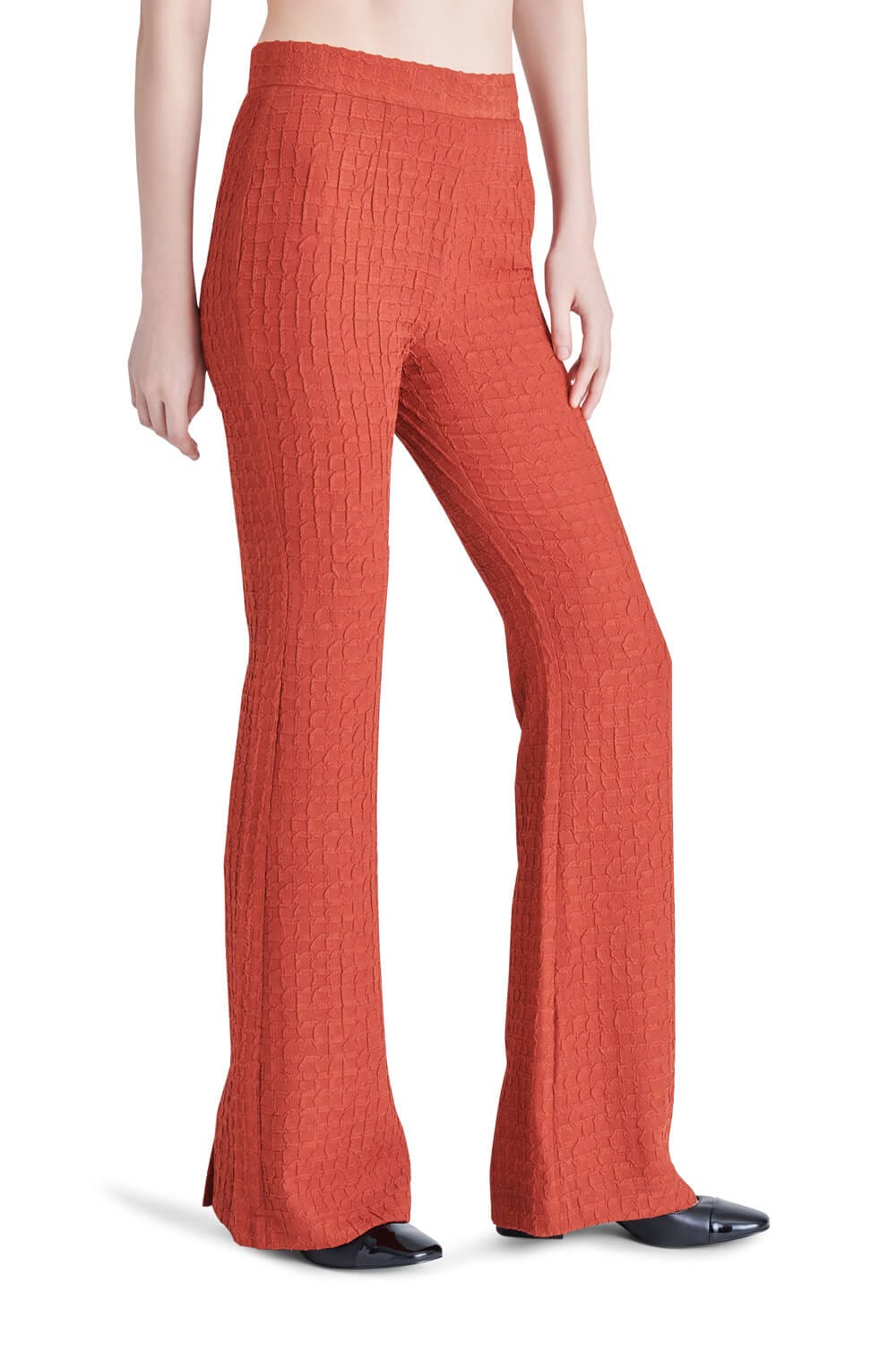 Steve Madden Kimmy High Rise Flared Pants caramel side | MILK MONEY milkmoney.co | cute pants, cute pants for women, cute summer pants for women.