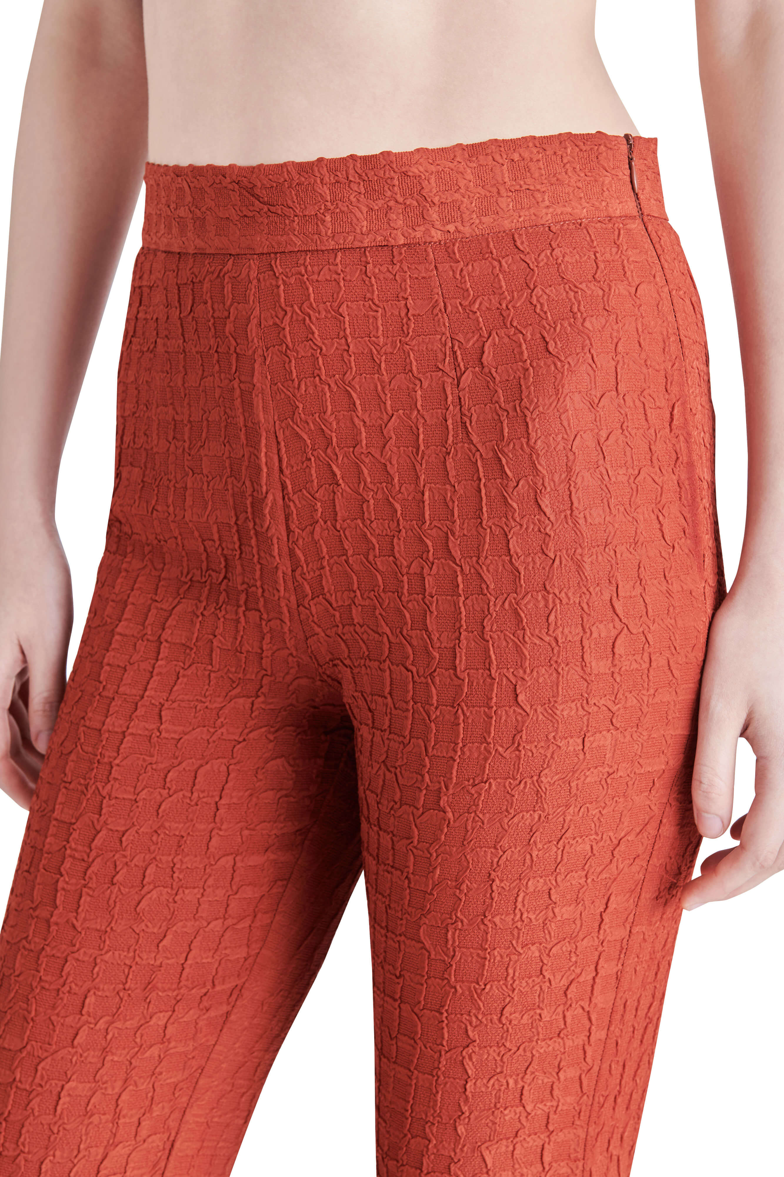 Steve Madden Kimmy High Rise Flared Pants caramel detail | MILK MONEY milkmoney.co | cute pants, cute pants for women, cute summer pants for women.