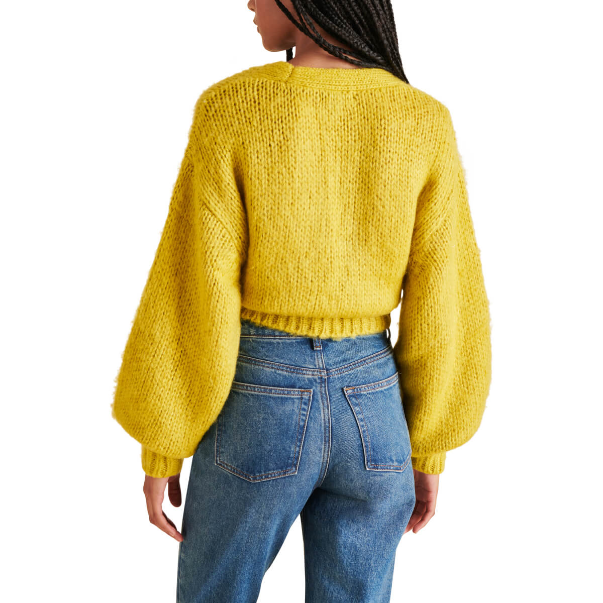 Steve Madden Kyan V Neck Wrap Front Sweater yellow back | MILK MONEY milkmoney.co | cute clothes for women. womens online clothing. trendy online clothing stores. womens casual clothing online. trendy clothes online. trendy women's clothing online. ladies online clothing stores. trendy women's clothing stores. cute female clothes.