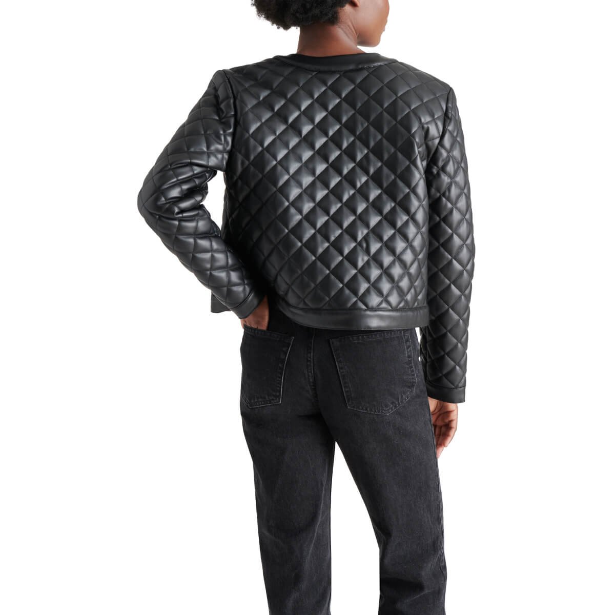 Steve Madden Martine Faux-Leather Jacket black back | MILK MONEY milkmoney.co | cute jackets for women. cute coats. cool jackets for women. stylish jackets for women. trendy jackets for women. trendy womens coats.