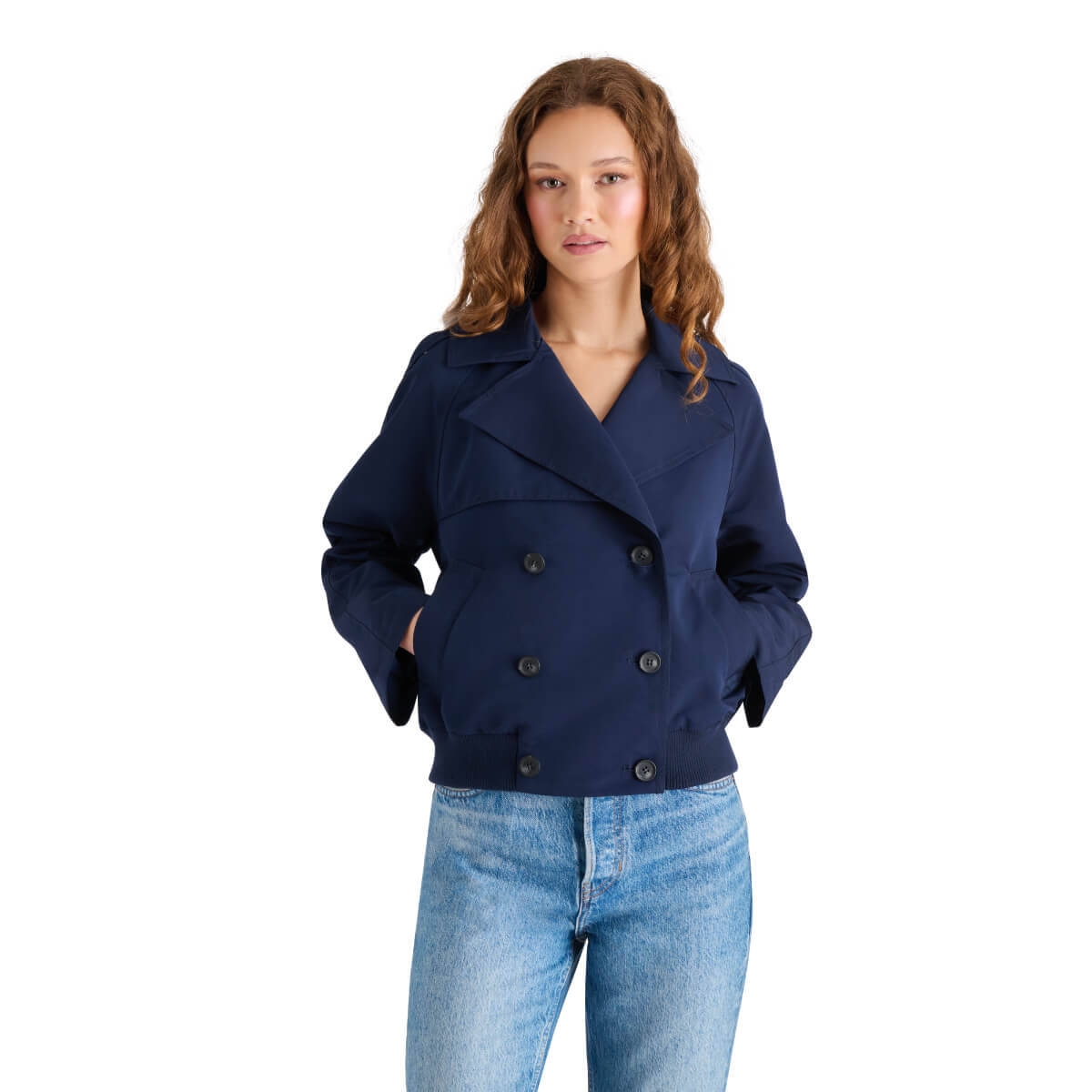 Steve Madden Marvis Jacket blue front | MILK MONEY milkmoney.co | cute jackets for women. cute coats. cool jackets for women. stylish jackets for women. trendy jackets for women. trendy womens coats.