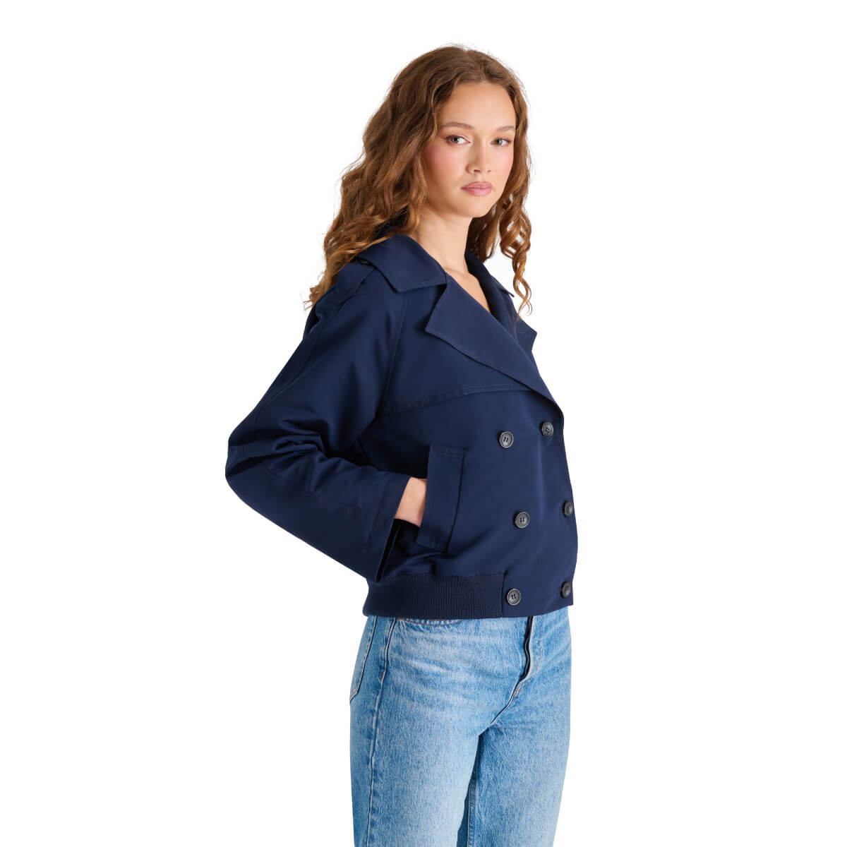Steve Madden Marvis Jacket blue side | MILK MONEY milkmoney.co | cute jackets for women. cute coats. cool jackets for women. stylish jackets for women. trendy jackets for women. trendy womens coats.