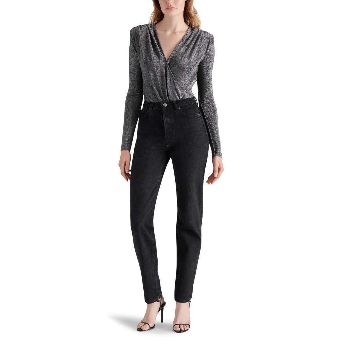 Steve Madden Melvina Bodysuit silver full | MILK MONEY milkmoney.co | cute tops for women. trendy tops for women. cute blouses for women. stylish tops for women. pretty womens tops.