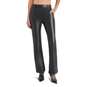 Steve Madden Mercer Faux Leather Pant black front | MILK MONEY milkmoney.co | cute pants for women. cute trendy pants.