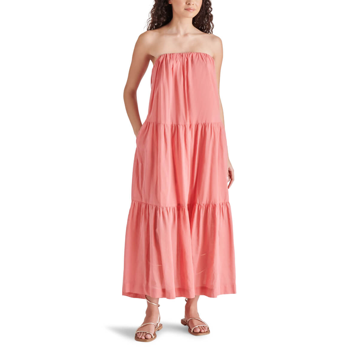 cotton maxi sun dress Steve Madden Oceane Tiered Cotton Maxi Sundress, Medium / Blue