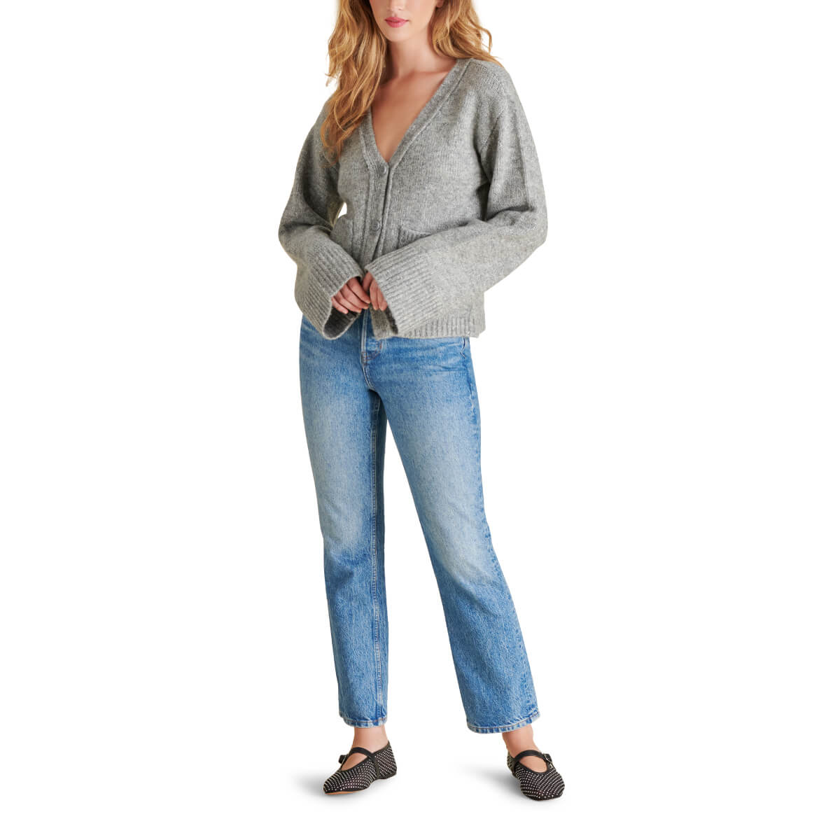 Steve Madden Odelia V-Neck Button Down Cardigan