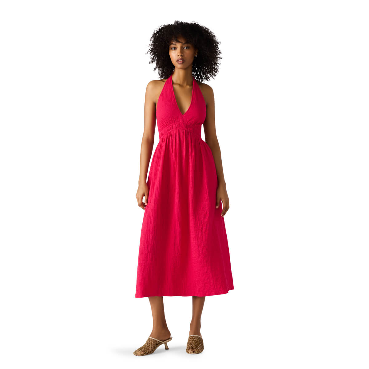 Steve Madden Piper Halter Tie Midi Dress