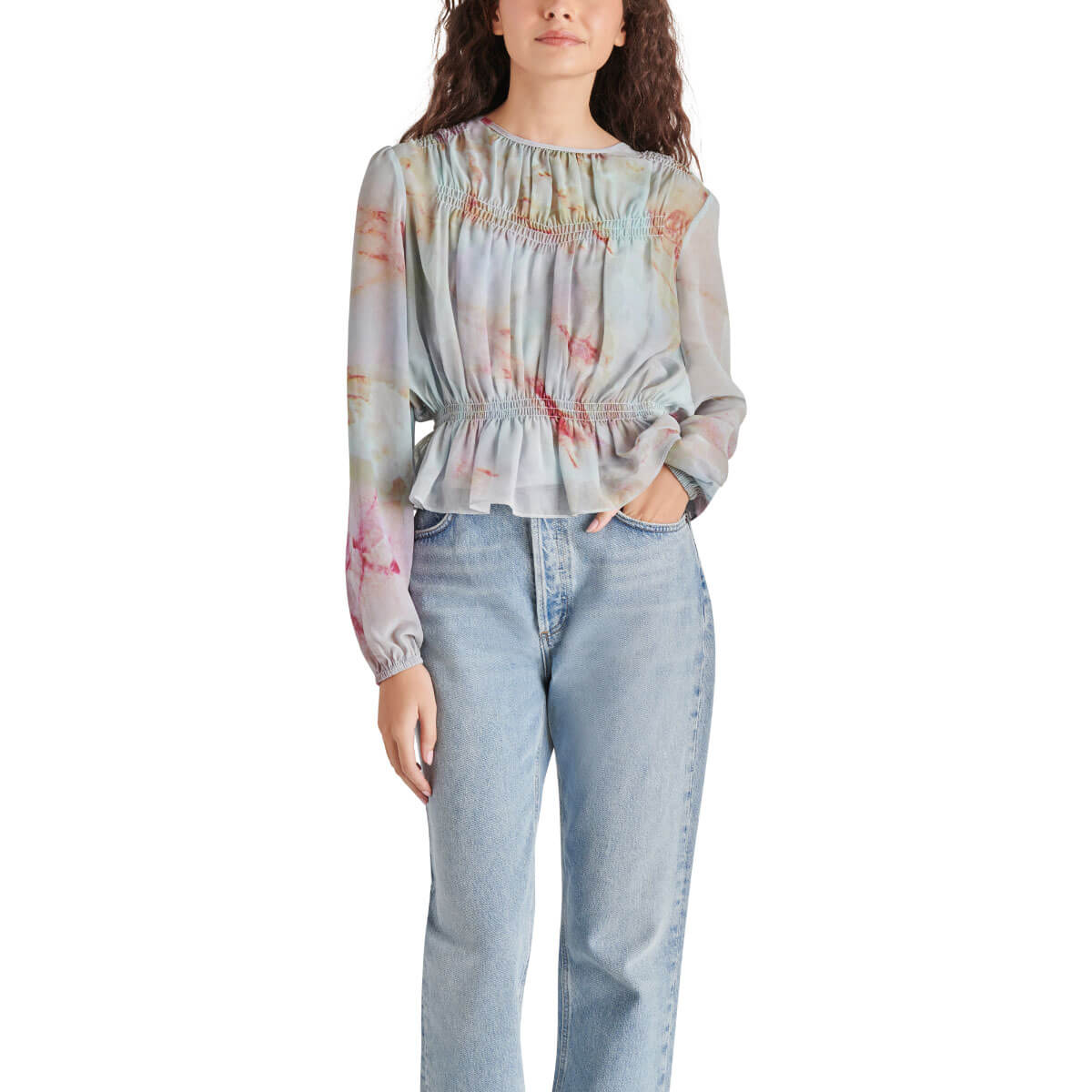 Steve Madden Pyper Top misty rose front | MILK MONEY milkmoney.co | cute tops for women. trendy tops for women. cute blouses for women. stylish tops for women. pretty womens tops.