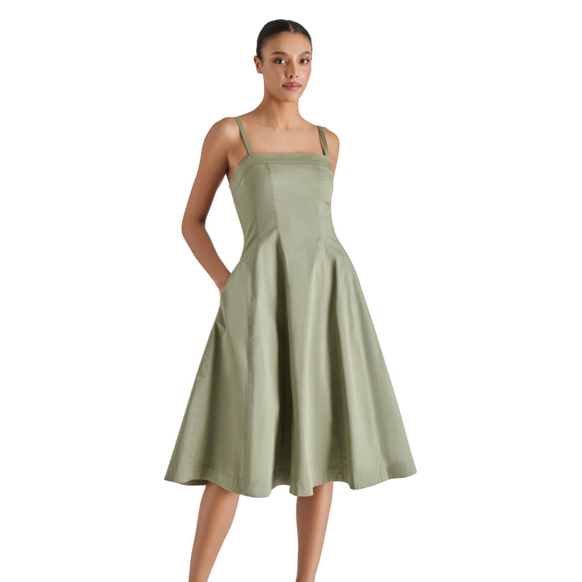 Steve Madden Raleigh Stretch Cotton Midi Dress