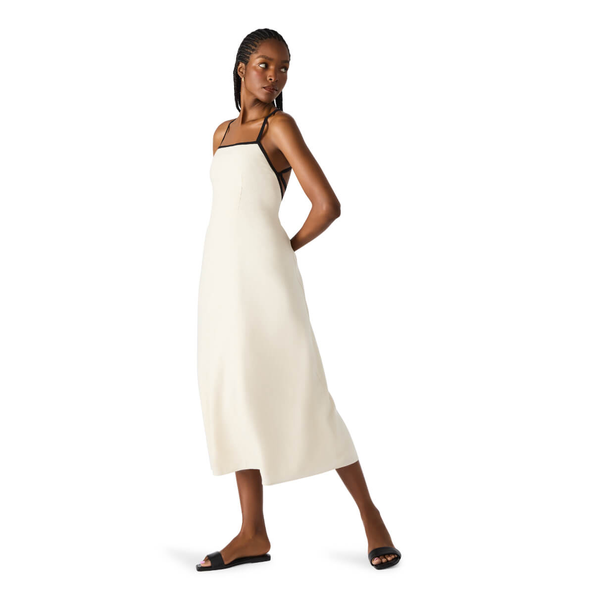 Steve Madden Riyan Linen Blend A-Line Sundress ivory | MILK MONEY milkmoney.co | cute clothes for women. womens online clothing. trendy online clothing stores. womens casual clothing online. trendy clothes online. trendy women's clothing online. ladies online clothing stores. trendy women's clothing stores. cute female clothes.