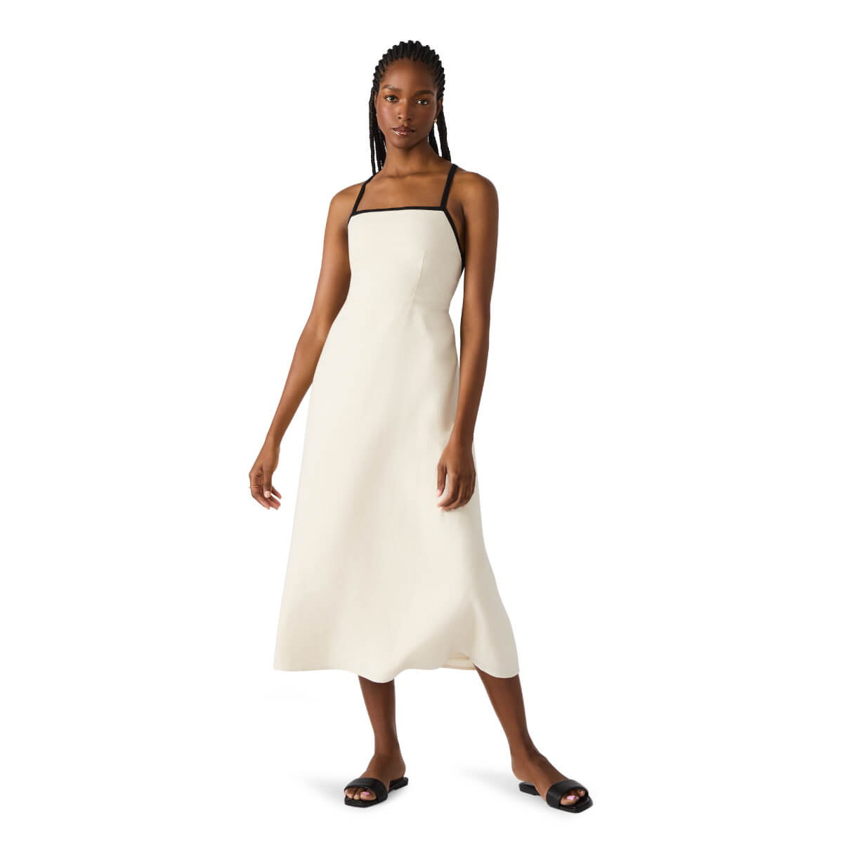 Steve Madden Riyan Linen Blend A-Line Sundress ivory | MILK MONEY milkmoney.co | cute clothes for women. womens online clothing. trendy online clothing stores. womens casual clothing online. trendy clothes online. trendy women's clothing online. ladies online clothing stores. trendy women's clothing stores. cute female clothes.