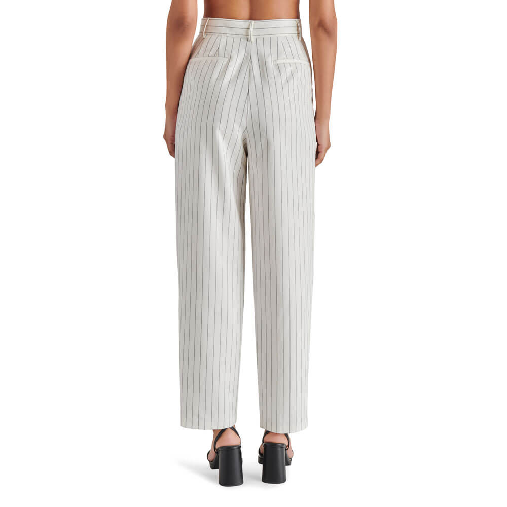 Steve Madden Rumi Pinstripe Pants white back | MILK MONEY milkmoney.co | cute pants for women. cute trendy pants.