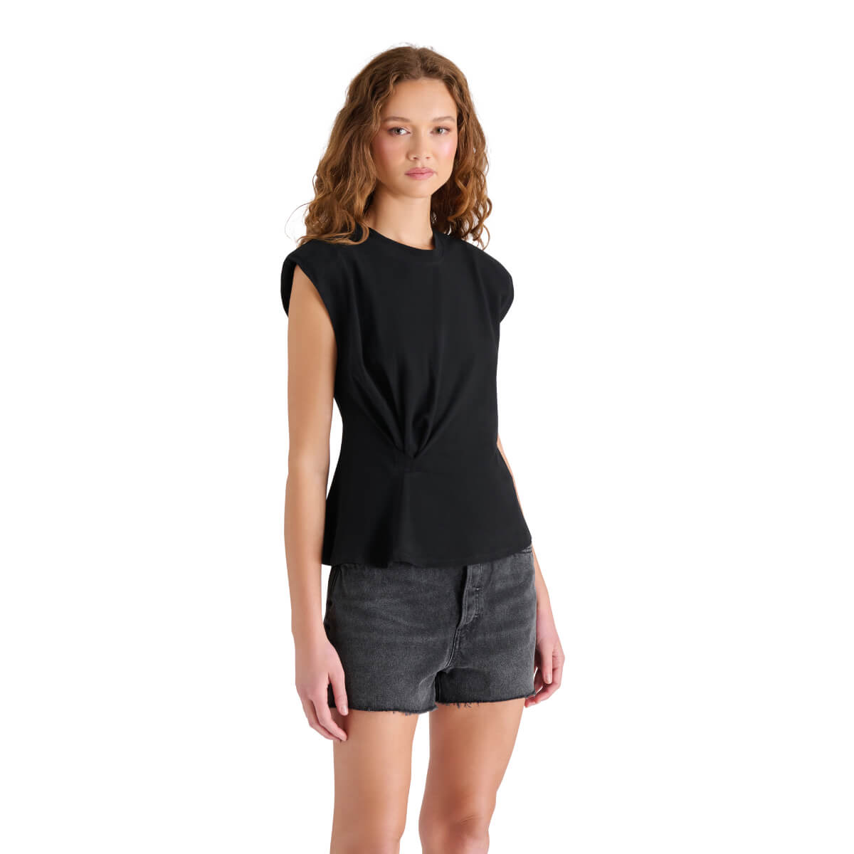 Steve Madden Sebastien Top black side | MILK MONEY milkmoney.co | cute tops for women. trendy tops for women. cute blouses for women. stylish tops for women. pretty womens tops.