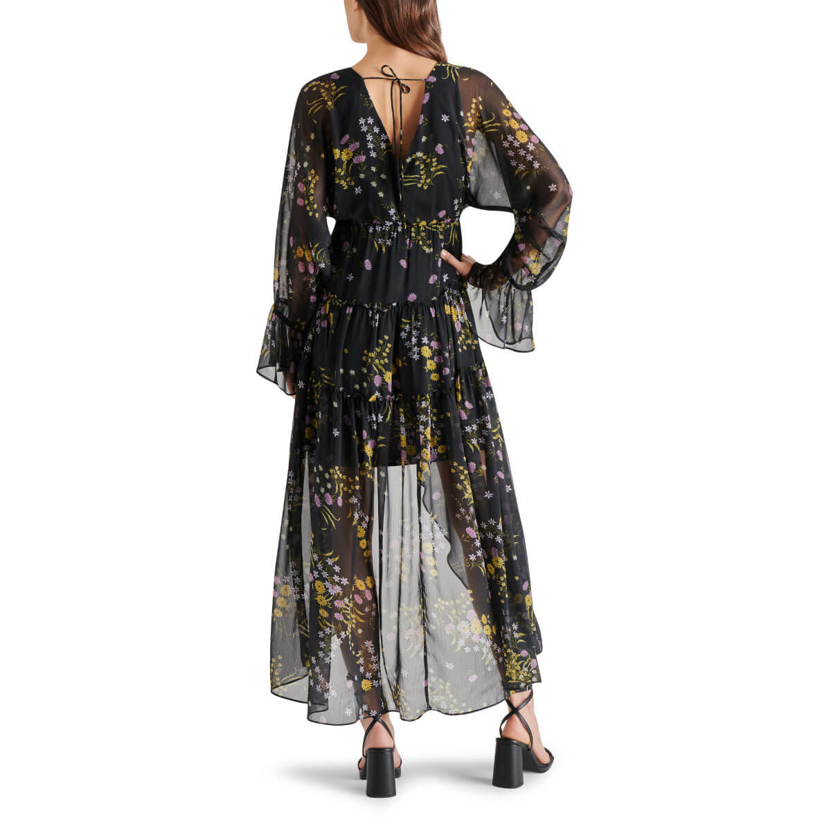 Steve Madden Sol Floral Dress black back | MILK MONEY milkmoney.co | cute clothes for women. womens online clothing. trendy online clothing stores. womens casual clothing online. trendy clothes online. trendy women's clothing online. ladies online clothing stores. trendy women's clothing stores. cute female clothes.