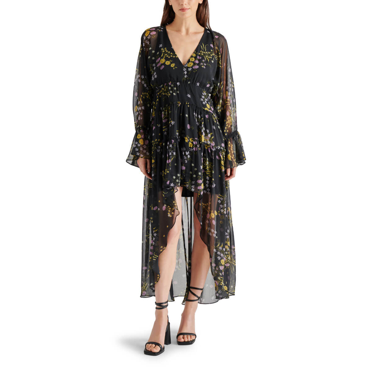 Steve Madden Sol Floral Dress black front | MILK MONEY milkmoney.co | cute clothes for women. womens online clothing. trendy online clothing stores. womens casual clothing online. trendy clothes online. trendy women's clothing online. ladies online clothing stores. trendy women's clothing stores. cute female clothes.
