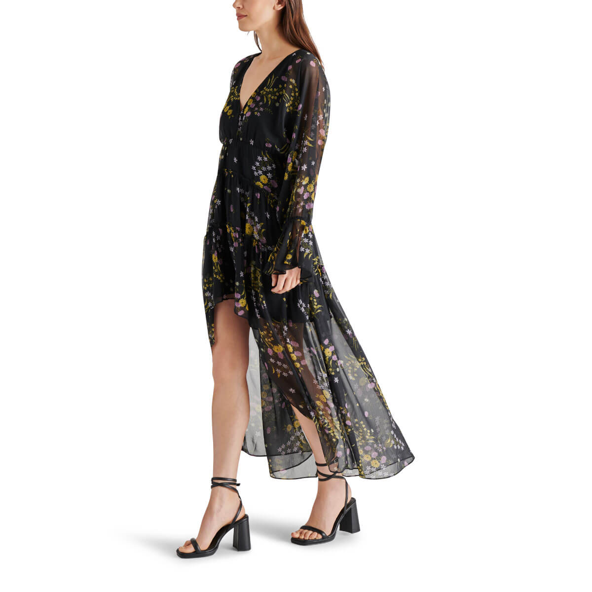 Steve Madden Sol Floral Dress black side | MILK MONEY milkmoney.co | cute clothes for women. womens online clothing. trendy online clothing stores. womens casual clothing online. trendy clothes online. trendy women's clothing online. ladies online clothing stores. trendy women's clothing stores. cute female clothes.