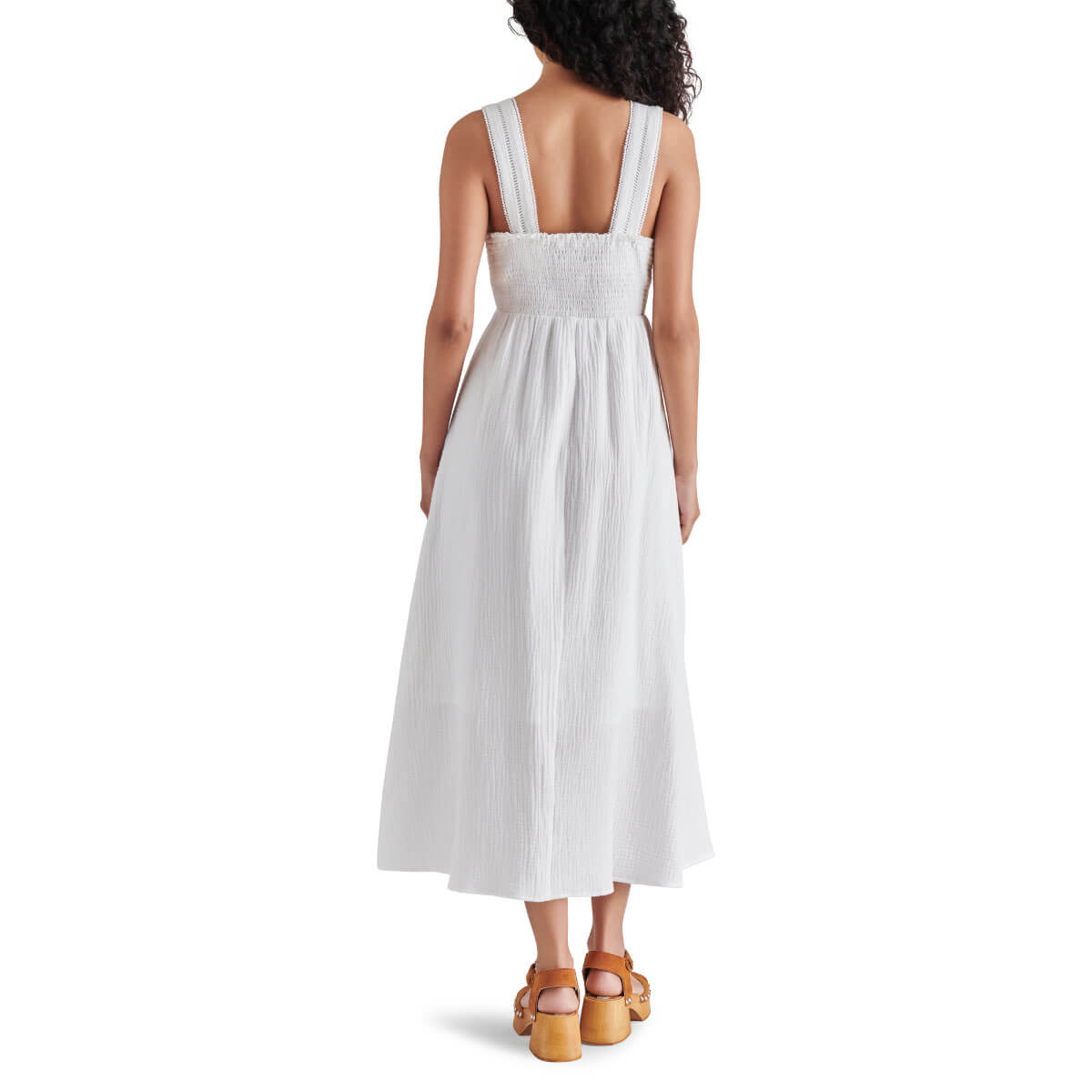Steve Madden Taryn Lace Trim V-Neck Sleeveless Midi Dress