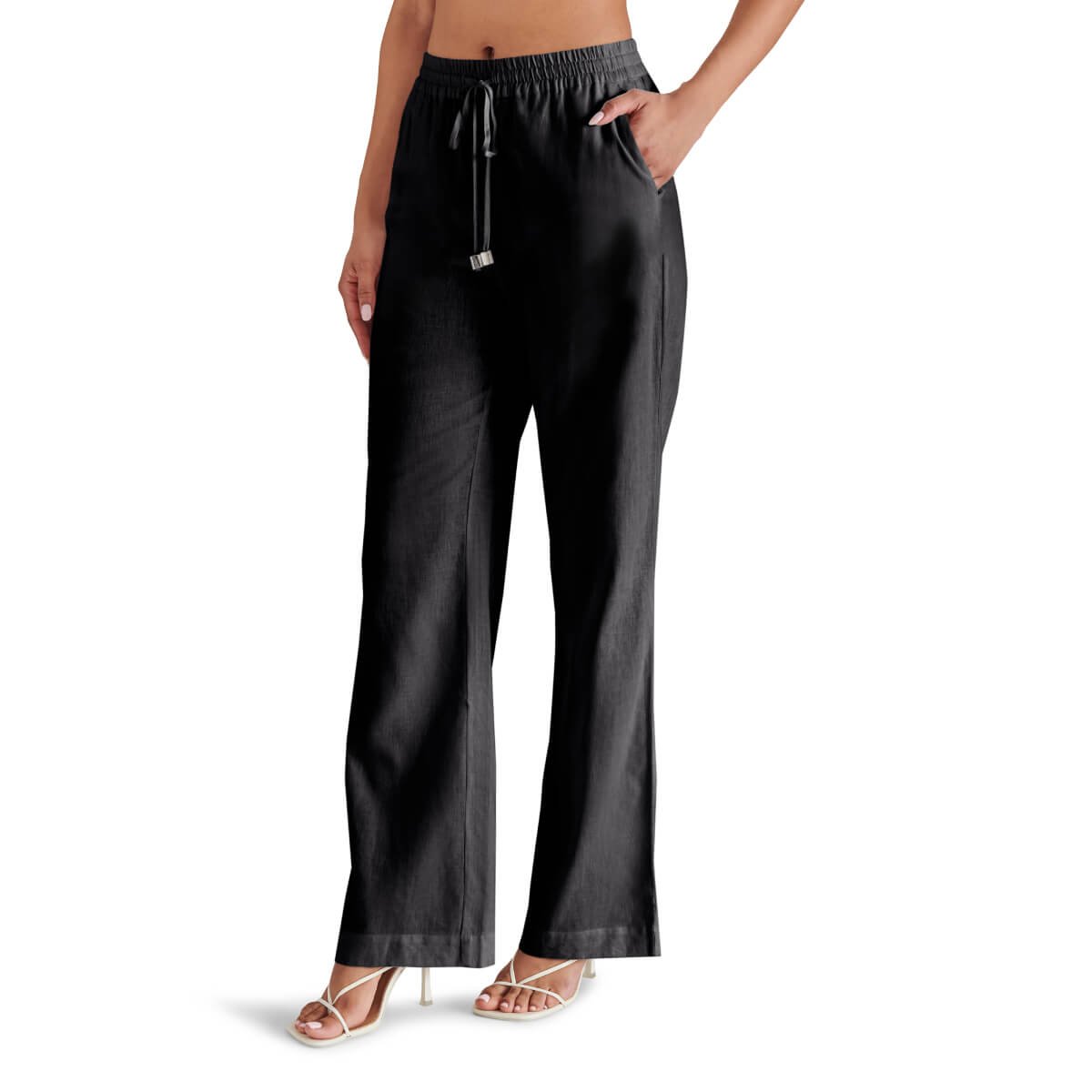 Steve Madden Venetia Drawstring Pants black front | MILK MONEY milkmoney.co | cute pants for women. cute trendy pants.