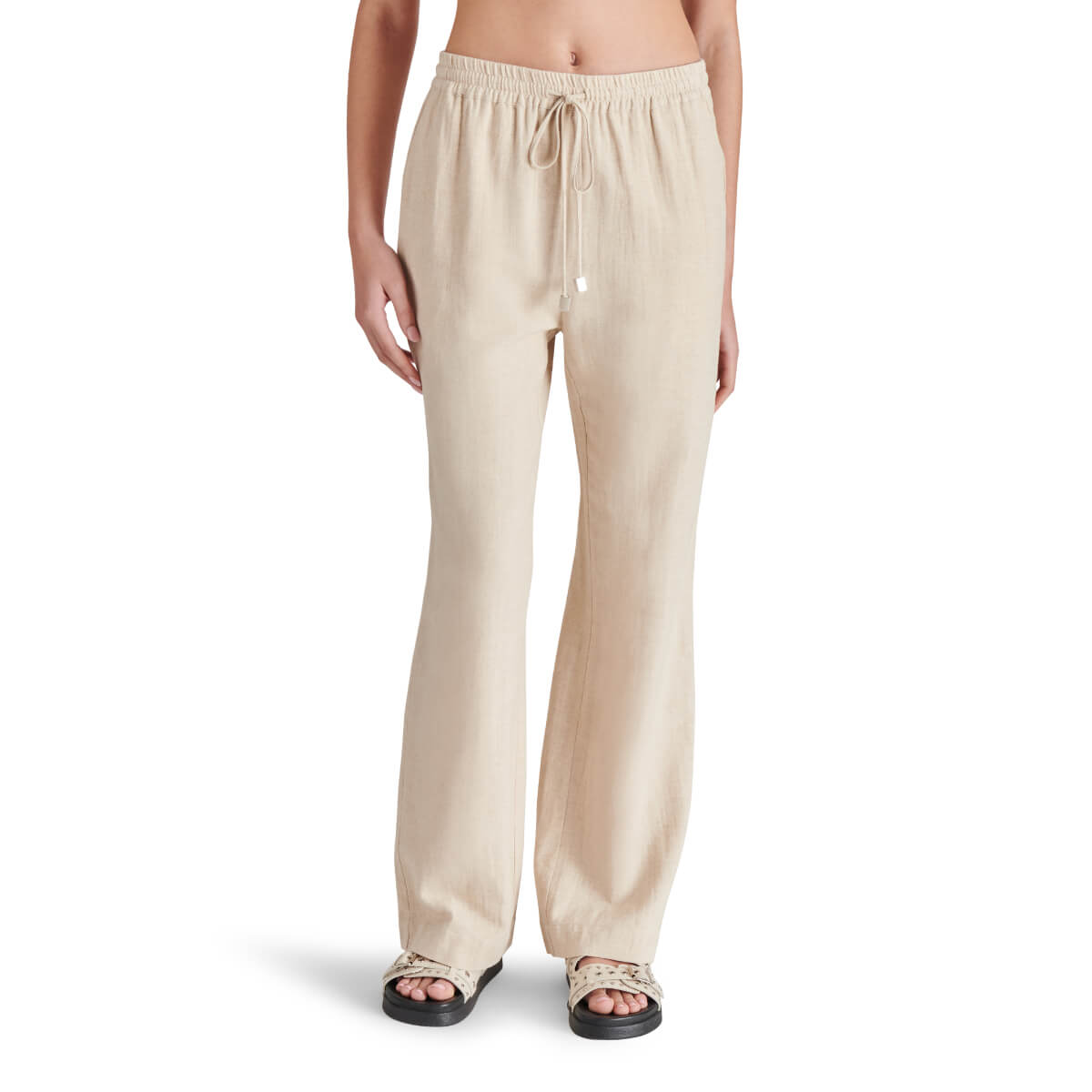 Steve Madden Venetia Drawstring Pants natural front | MILK MONEY milkmoney.co | cute pants for women. cute trendy pants.