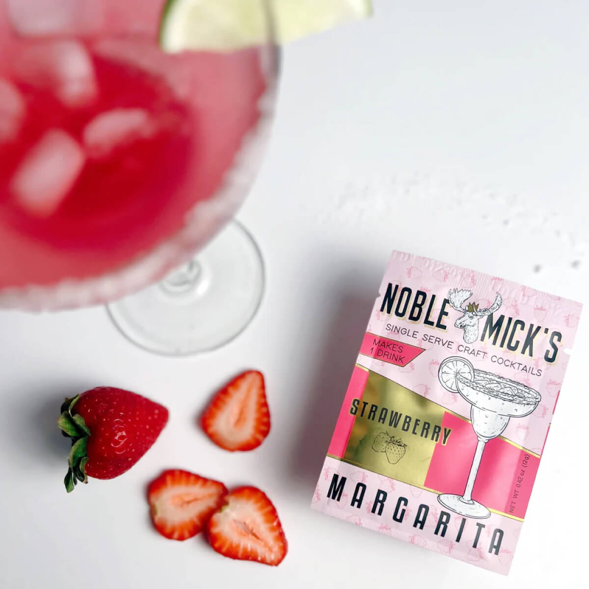 Strawberry Margarita Single Serve Craft Cocktail front | MILK MONEY milkmoney.co | white elephant gift ideas, gift, mother's day gift ideas, white elephant gift, gift shops near me