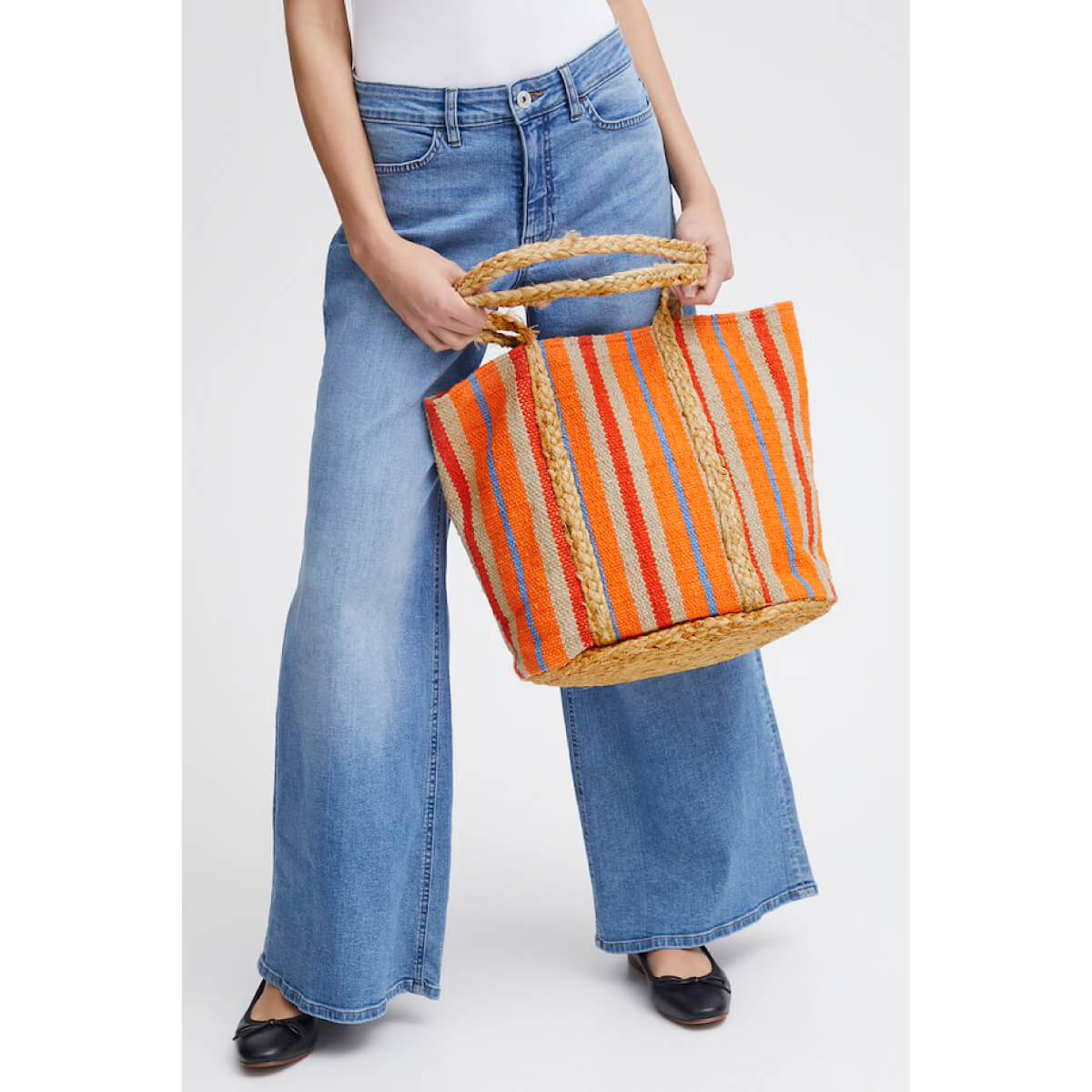 Striped Beach Tote Bag orange front | MILK MONEY milkmoney.co | women's accessories. cute accessories. trendy accessories. cute accessories for girls. ladies accessories. women's fashion accessories.
