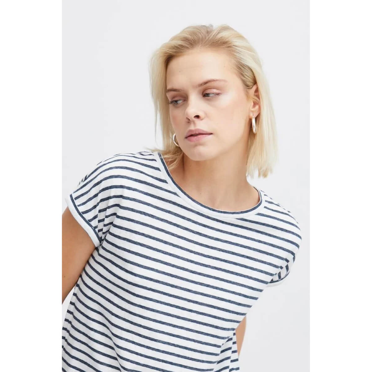 Striped Cap Sleeve T-Shirt black front | MILK MONEY milkmoney.co | cute tops for women. trendy tops for women. cute blouses for women. stylish tops for women. pretty womens tops.