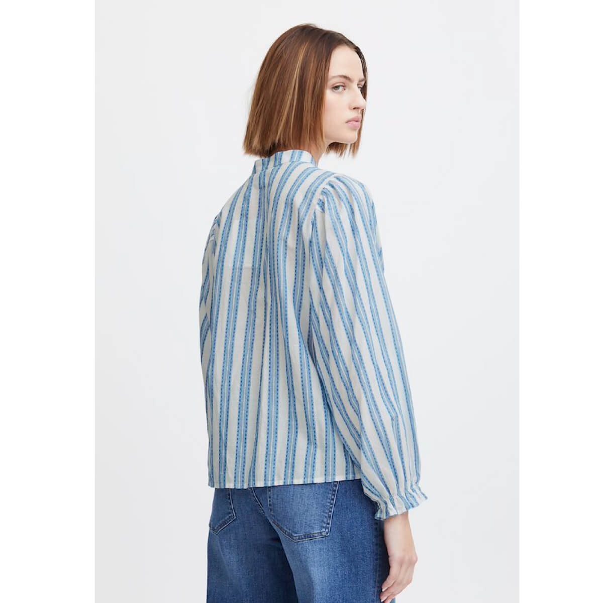 Striped Summer Button Up Blouse white back | MILK MONEY milkmoney.co | cute tops for women. trendy tops for women. cute blouses for women. stylish tops for women. pretty womens tops.
