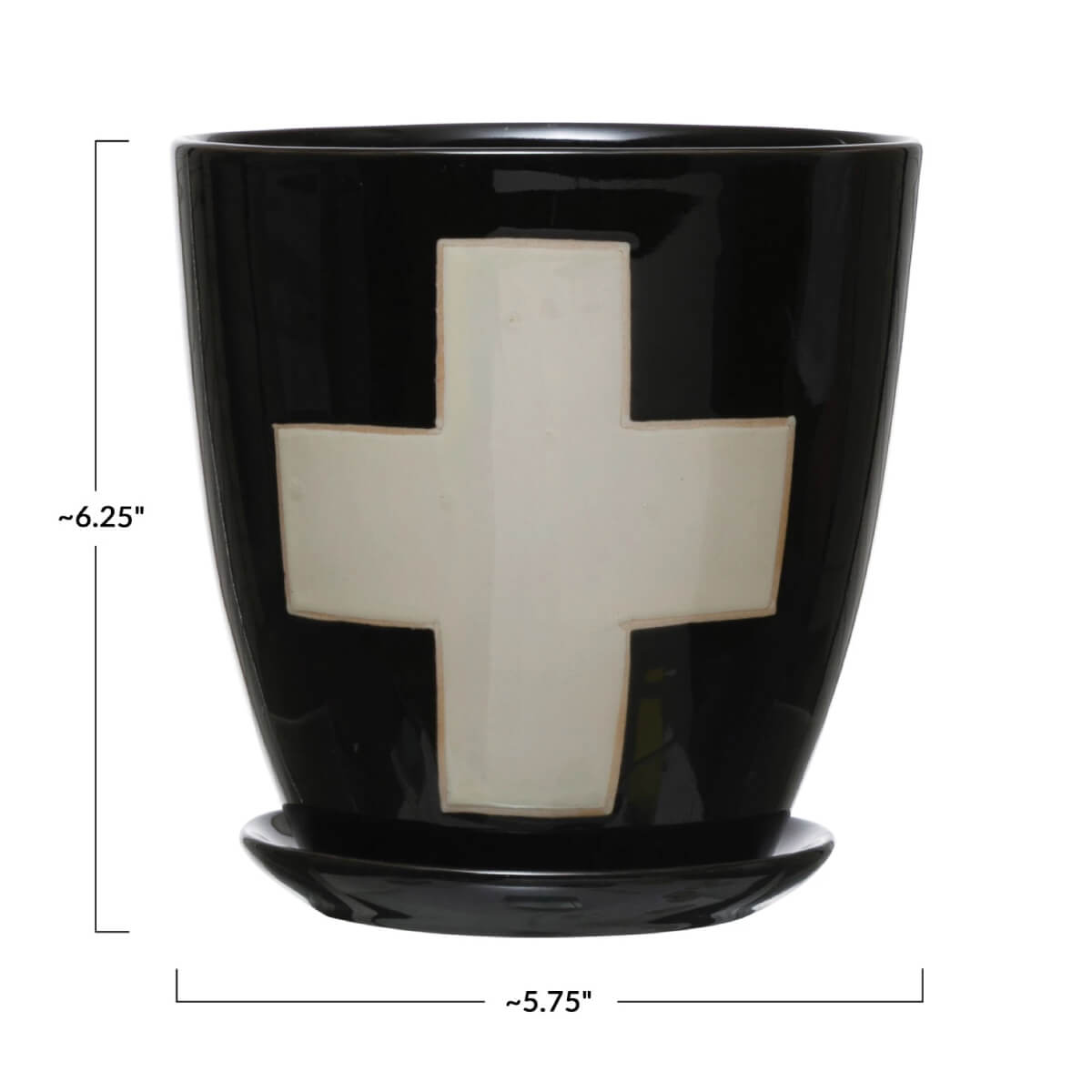 Swiss Cross Planter with Saucer black front | MILK MONEY milkmoney.co | Home decor online, Modern home decor, Luxury home furnishings, Best home decor, Home accessories for sale, Living room furniture sets, Kitchen decor ideas, Wall art for home, Bathroom accessories, Vintage home decor, Minimalist home decor