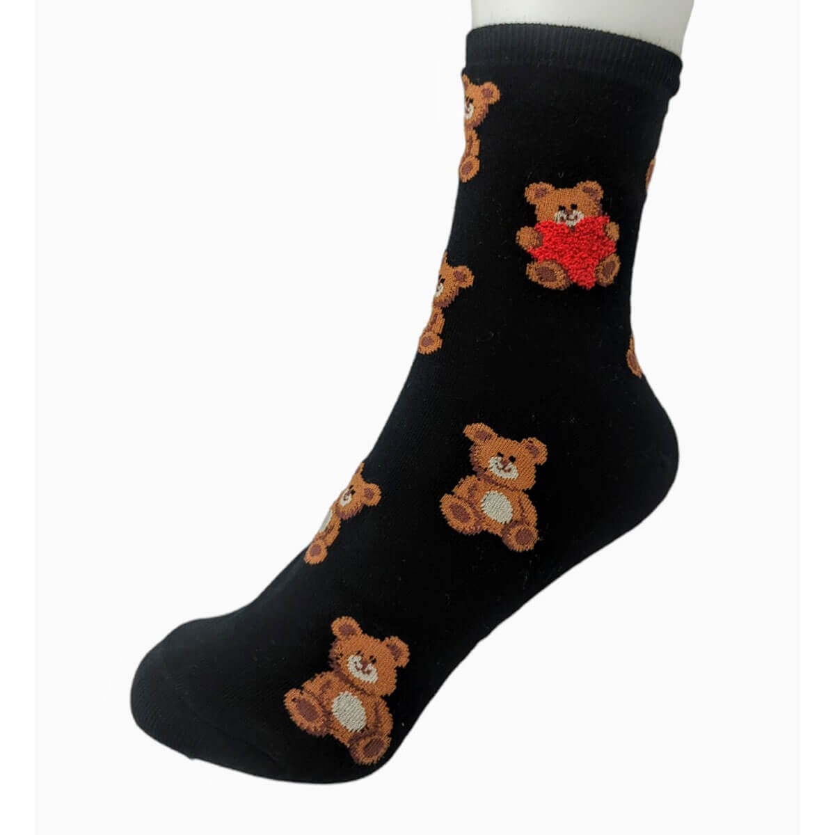 Teddy Bears Half Crew Socks black | MILK MONEY milkmoney.co | women's accessories. cute accessories. trendy accessories. cute accessories for girls. ladies accessories. women's fashion accessories.