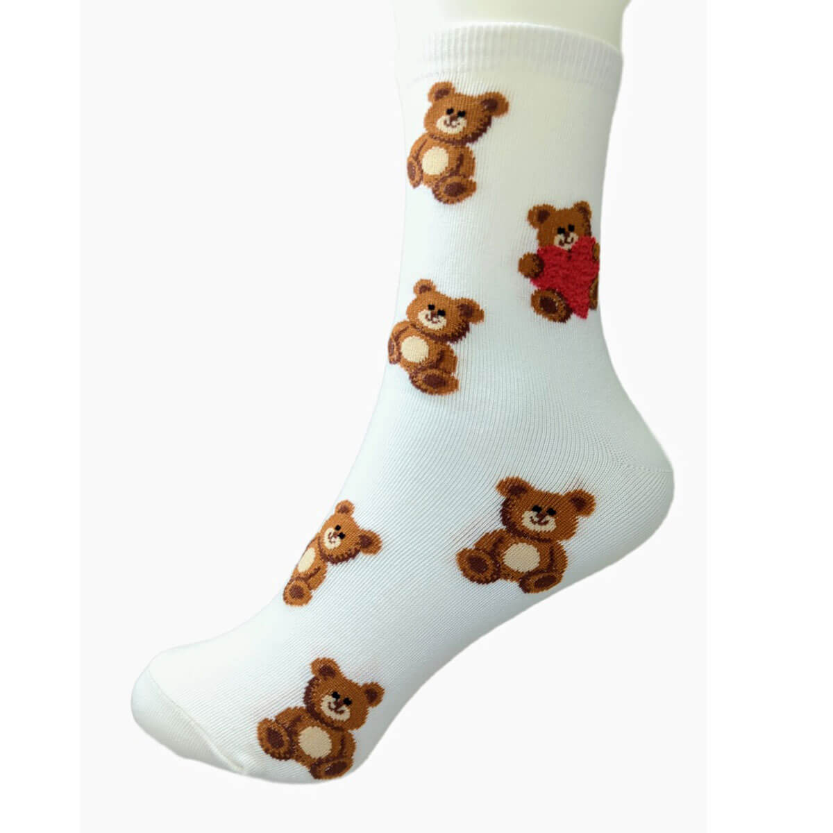 Teddy Bears Half Crew Socks white | MILK MONEY milkmoney.co | women's accessories. cute accessories. trendy accessories. cute accessories for girls. ladies accessories. women's fashion accessories.