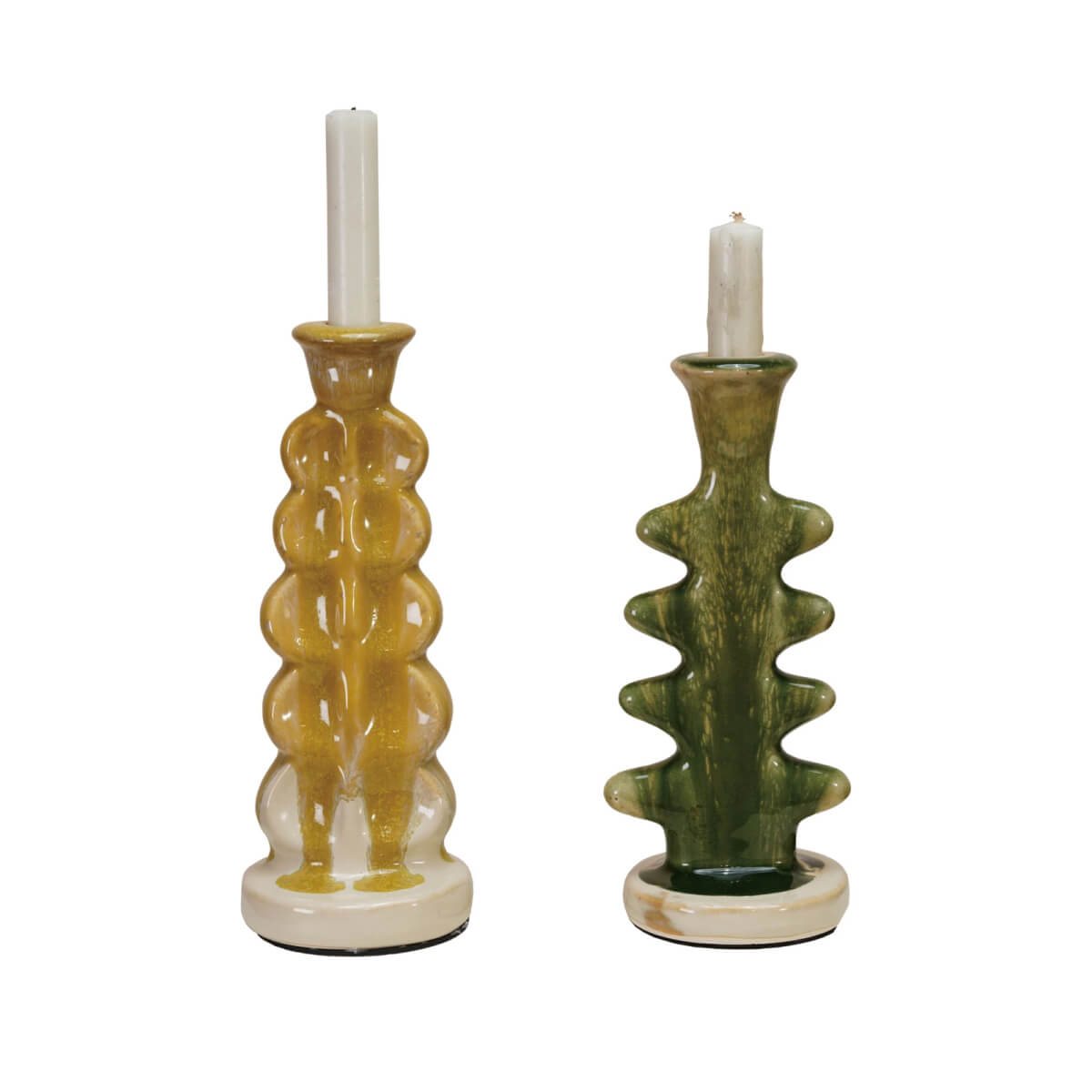 Terra-cotta Formed Tall Taper Candle Holder