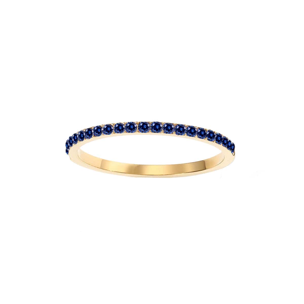 Thin Pavé Crystal Band Ring blue front | MILK MONEY milkmoney.co | cute rings, simple rings, casual rings, simple rings for women, trendy rings, cute rings for women, cute cheap rings, casual rings for women