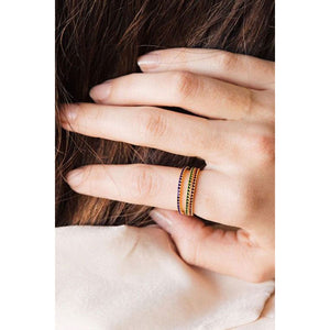 Thin Pavé Crystal Band Ring model | MILK MONEY milkmoney.co | cute rings, simple rings, casual rings, simple rings for women, trendy rings, cute rings for women, cute cheap rings, casual rings for women