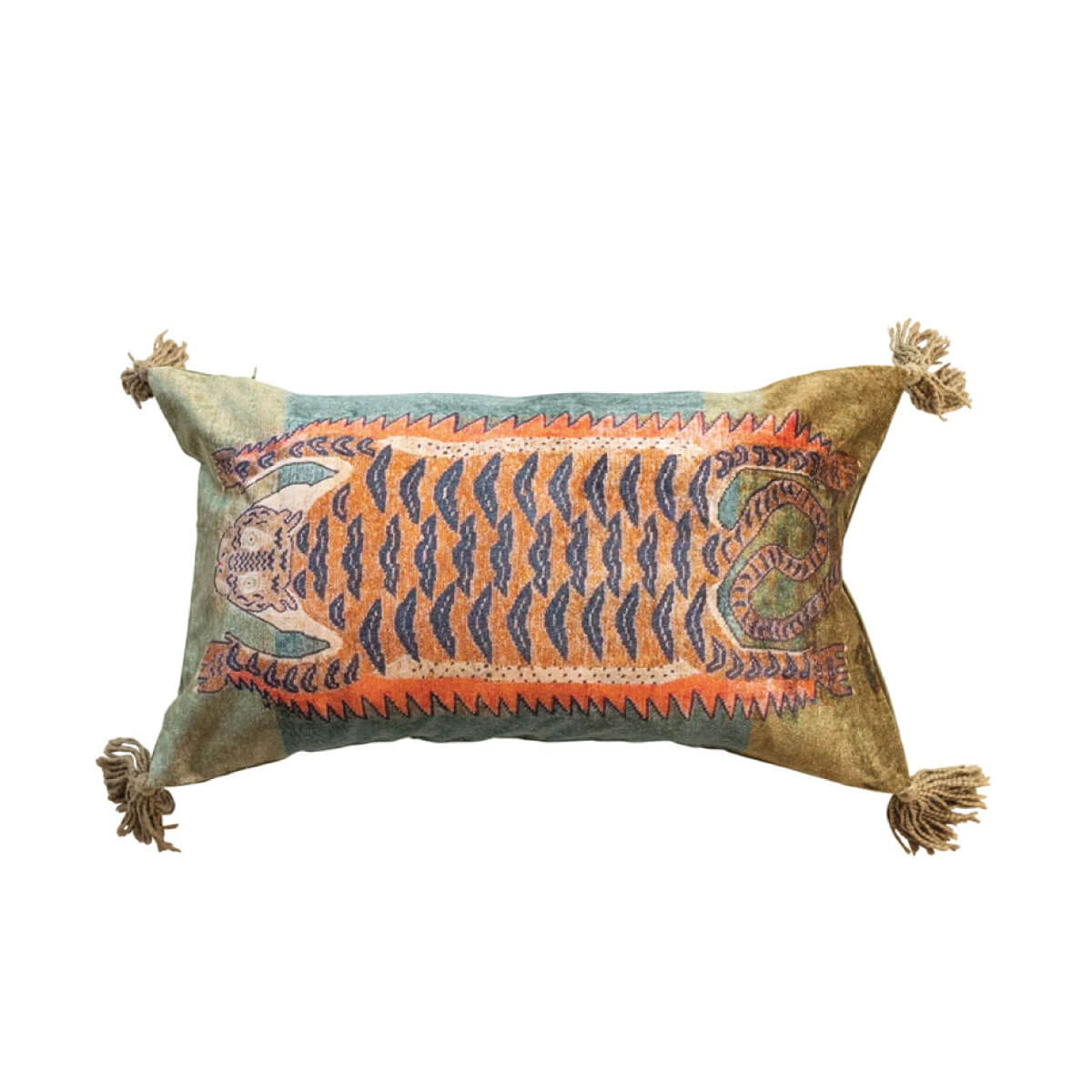 Tibetan Tiger Cotton Velvet Printed Lumbar Pillow front | MILK MONEY milkmoney.co | Home decor online, Modern home decor, Luxury home furnishings, Best home decor, Home accessories for sale, Living room furniture sets, Kitchen decor ideas, Wall art for home, Bathroom accessories, Vintage home decor, Minimalist home decor