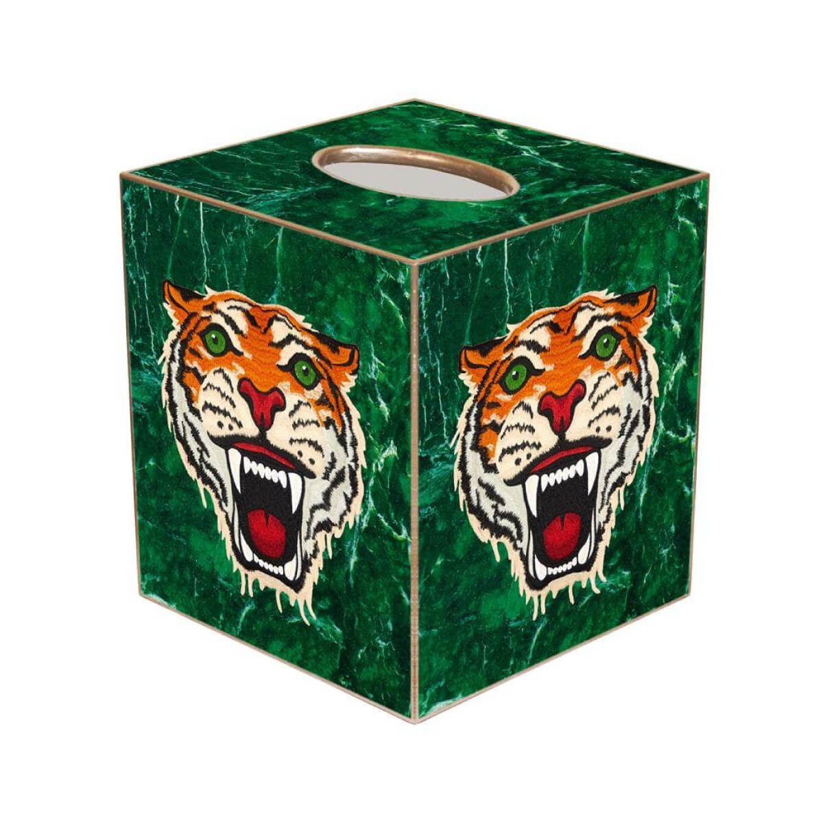 Tiger on Malachite Paper Mache Tissue Box Cover green | MILK MONEY milkmoney.co | Home decor online, Modern home decor, Luxury home furnishings, Best home decor, Home accessories for sale, Living room furniture sets, Kitchen decor ideas, Wall art for home, Bathroom accessories, Vintage home decor, Minimalist home decor