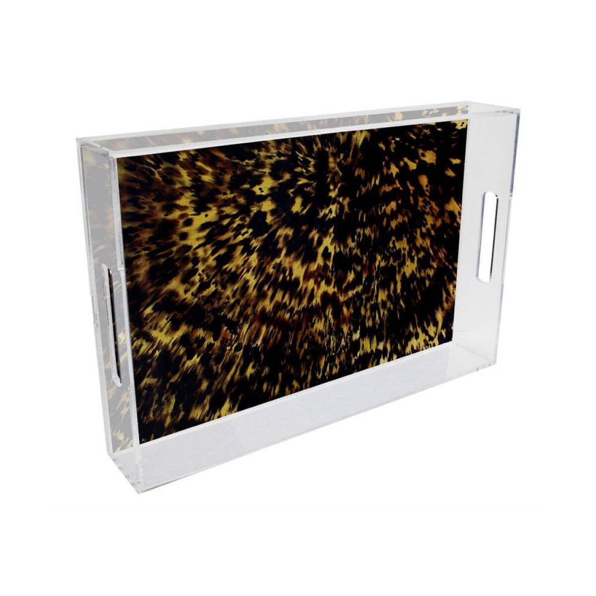 Tortoise Shell Lucite Tray front brown
