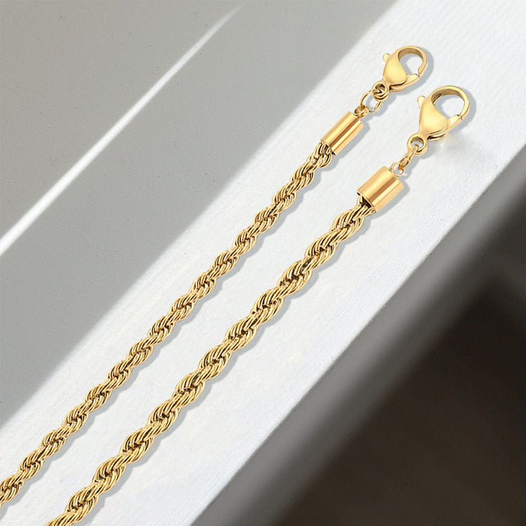 Twisted Rope Chain Necklace gold sizes| MILK MONEY milkmoney.co | cute necklaces. pretty necklaces. trendy necklaces. cute simple necklaces. cute gold necklace. cute cheap necklaces. cute necklaces for women. trendy layered necklaces. casual necklace. cute trendy necklaces