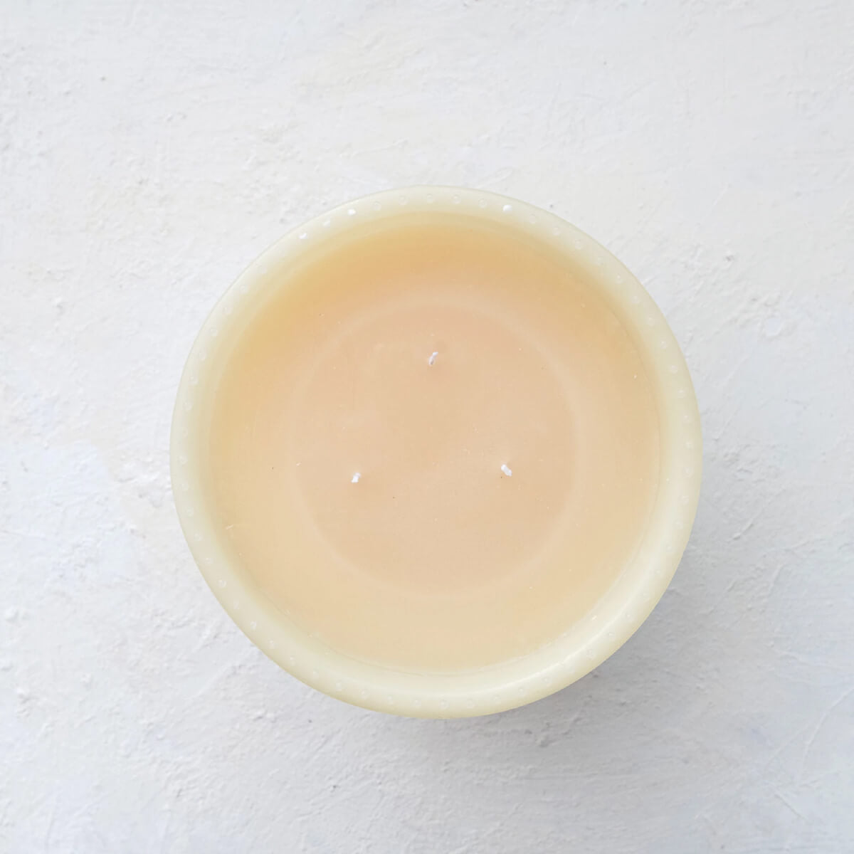 Unscented Hobnail Edged Footed Bowl Shaped Candle cream top | MILK MONEY milkmoney.co | soy wax candles, small candles. natural candles, organic candles, scented soy candles, concrete candle, hand poured candles, hand poured soy candles, cement candle, hand poured soy wax candles, scented hand poured candles, hand poured scented candles