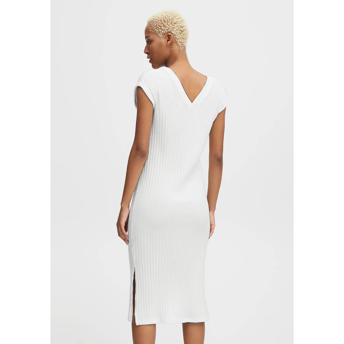 V-Neck Terry Towel Midi Dress