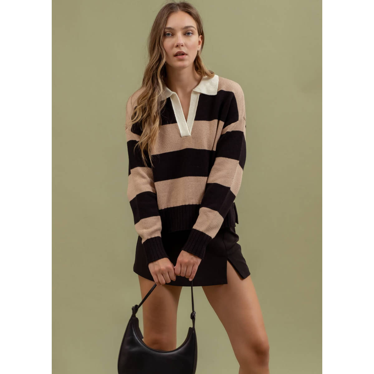 Varsity Stripe Sweater Knit Polo