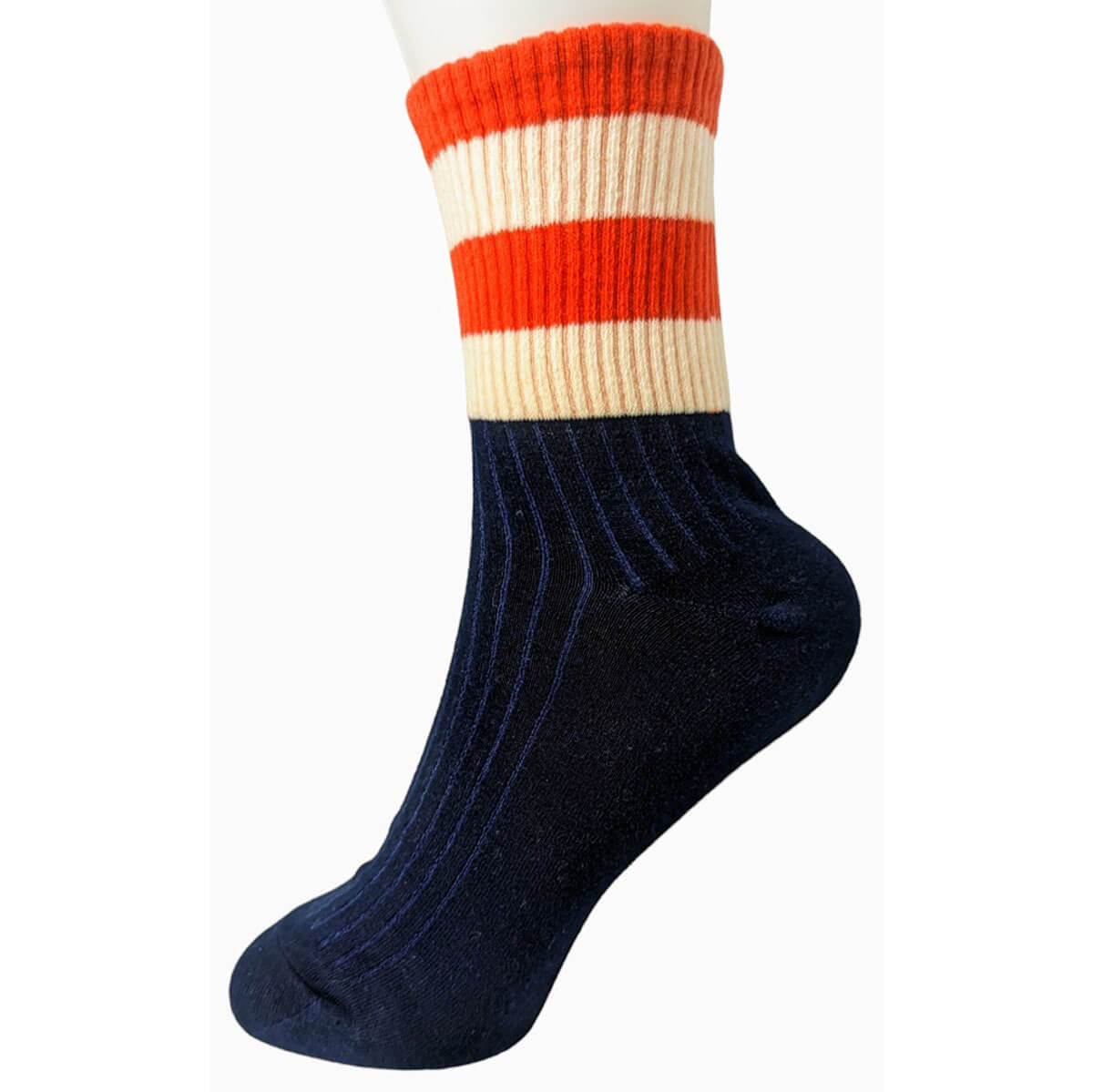 Varsity Striped Half Crew Socks blue | MILK MONEY milkmoney.co | women's accessories. cute accessories. trendy accessories. cute accessories for girls. ladies accessories. women's fashion accessories.