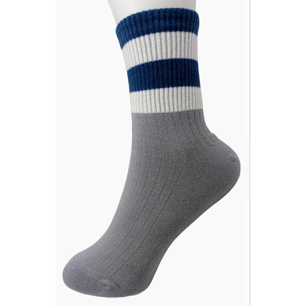 Varsity Striped Half Crew Socks grey | MILK MONEY milkmoney.co | women's accessories. cute accessories. trendy accessories. cute accessories for girls. ladies accessories. women's fashion accessories.
