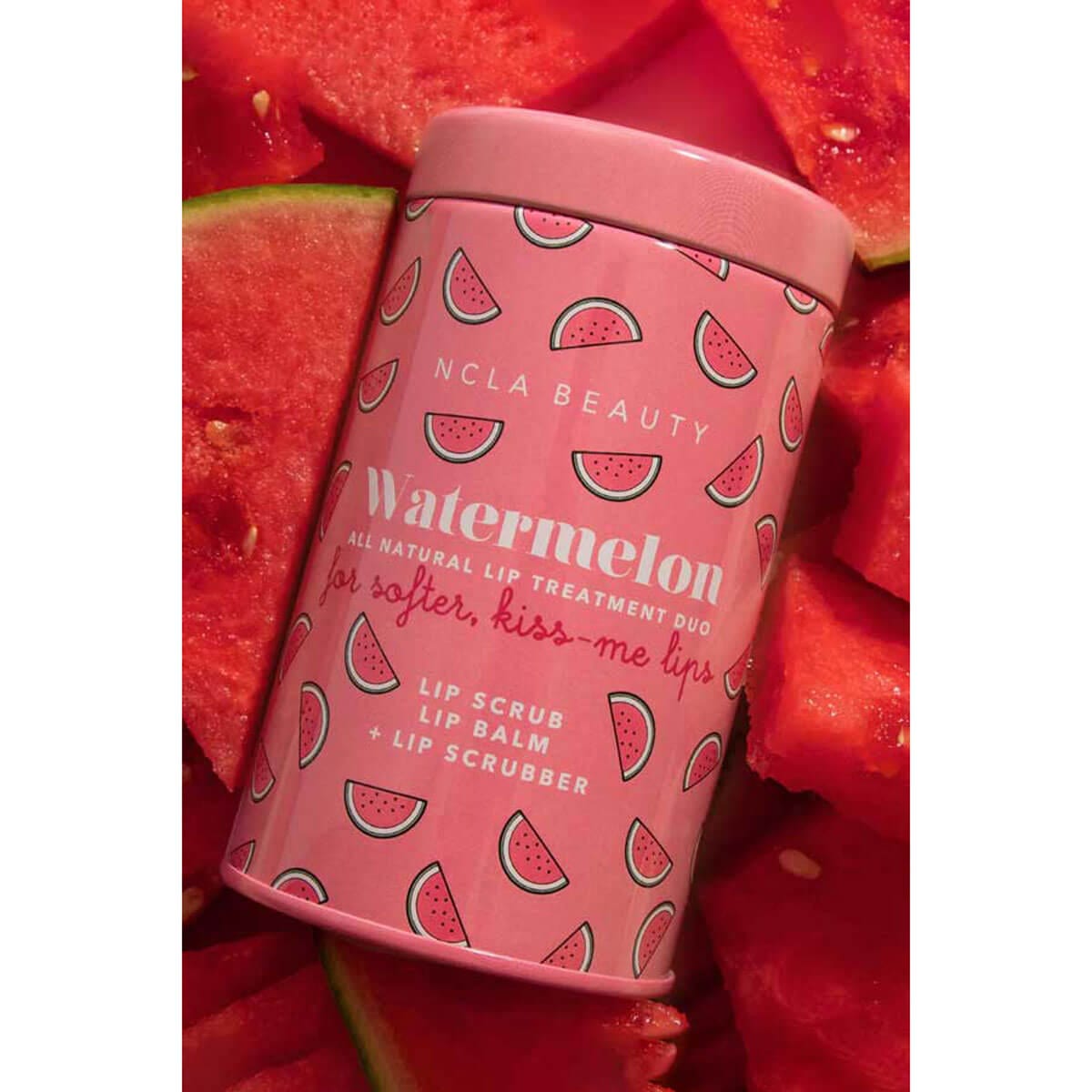 NCLA Beauty Watermelon Lip Care Set + Lip Scrubber front | MILK MONEY milkmoney.co | natural skin care products. organic skin care. clean beauty products. organic skin care products. natural skincare. vegan skincare. organic skincare. organic beauty products. vegan cruelty free skincare. vegan skincare products