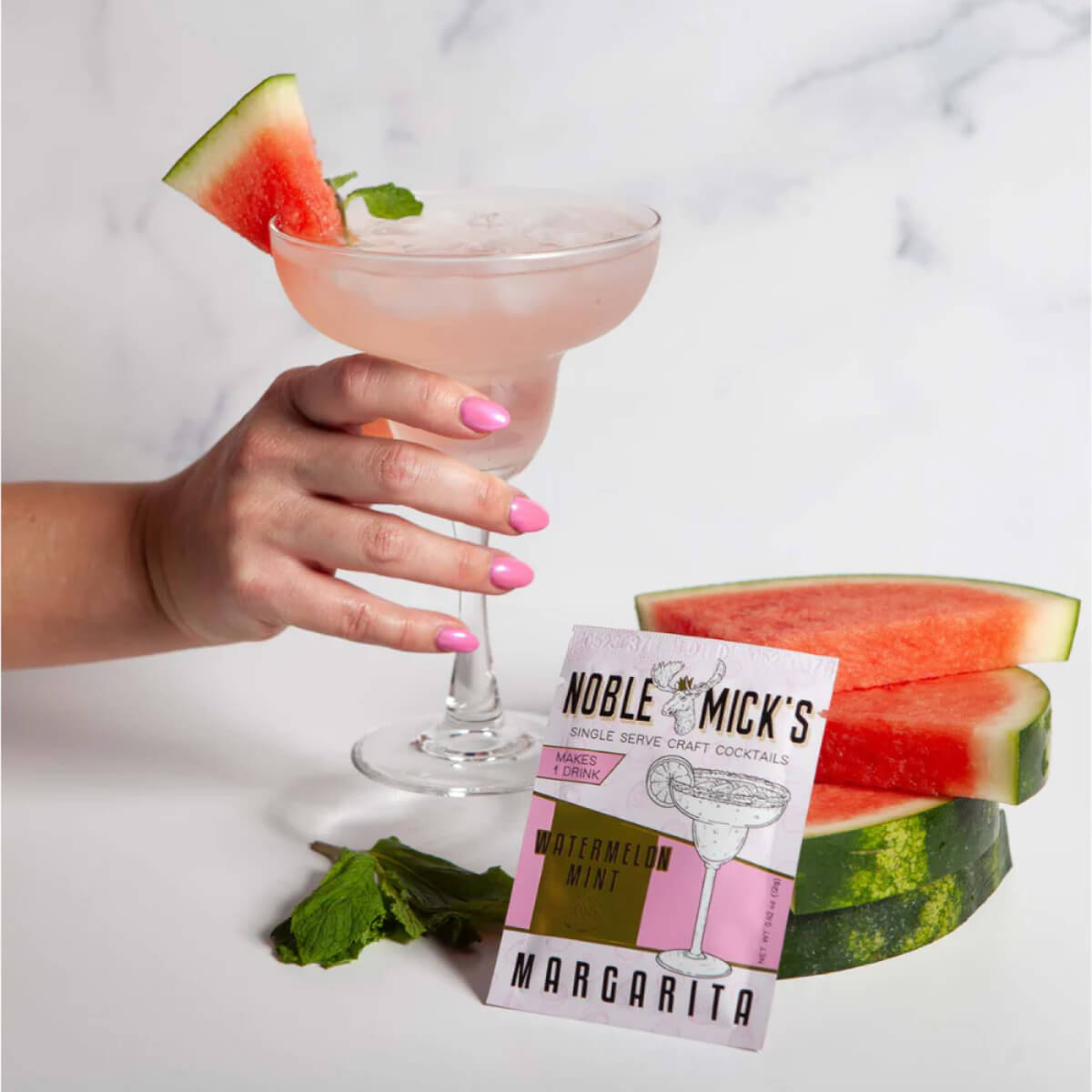 Watermelon Mint Margarita Single Serve Craft Cocktail front | MILK MONEY milkmoney.co | white elephant gift ideas, gift, mother's day gift ideas, white elephant gift, gift shops near me