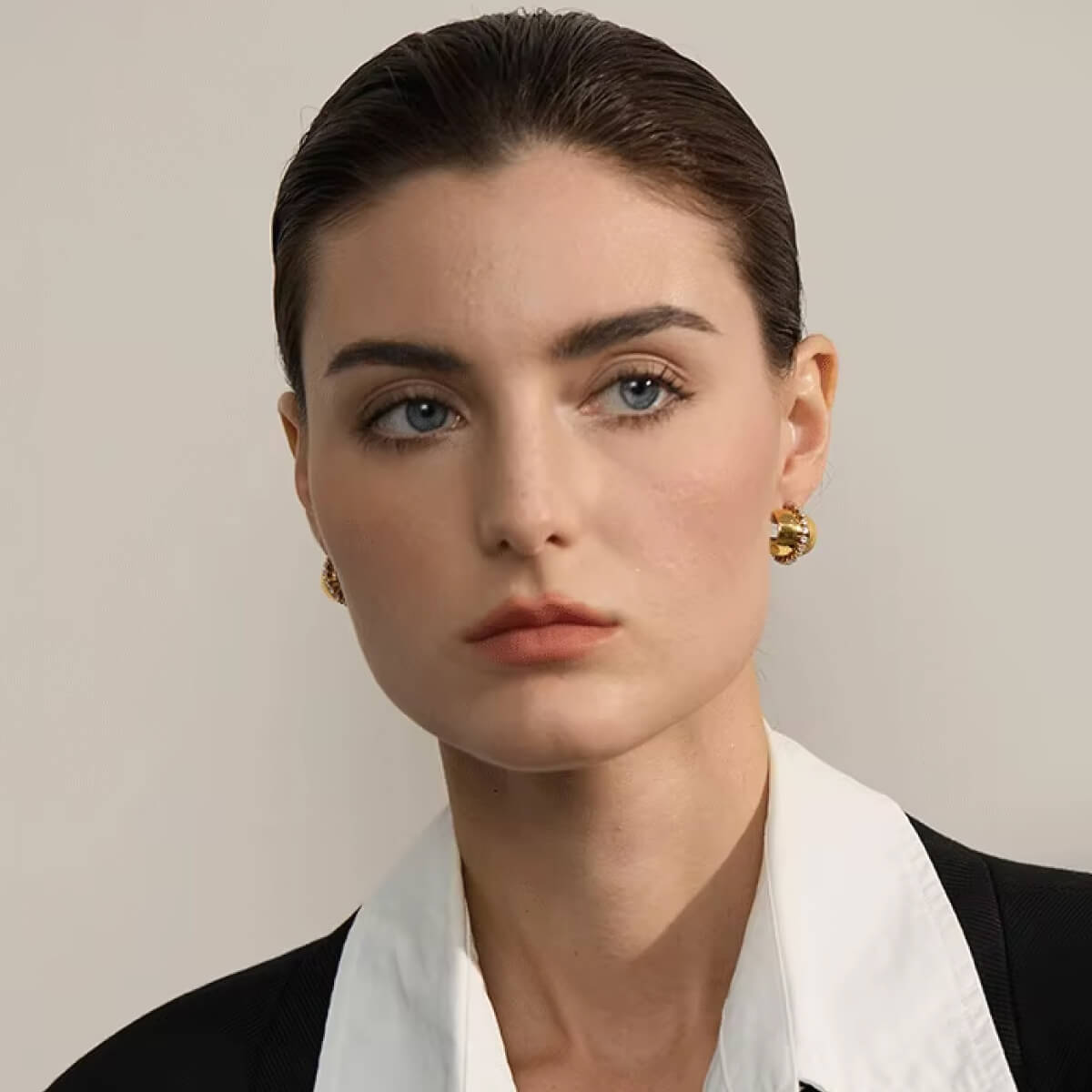 Wide Huggie Hoop Earrings gold front | MILK MONEY milkmoney.co | cute earring sets. cute dangle earrings. cute hoop earrings. cute cheap earrings. cute cheap earrings. cute small earrings. fun dangle earrings. trendy dangle earrings. affordable earrings. trendy dangle earrings. cute drop earrings. cute trendy earrings.