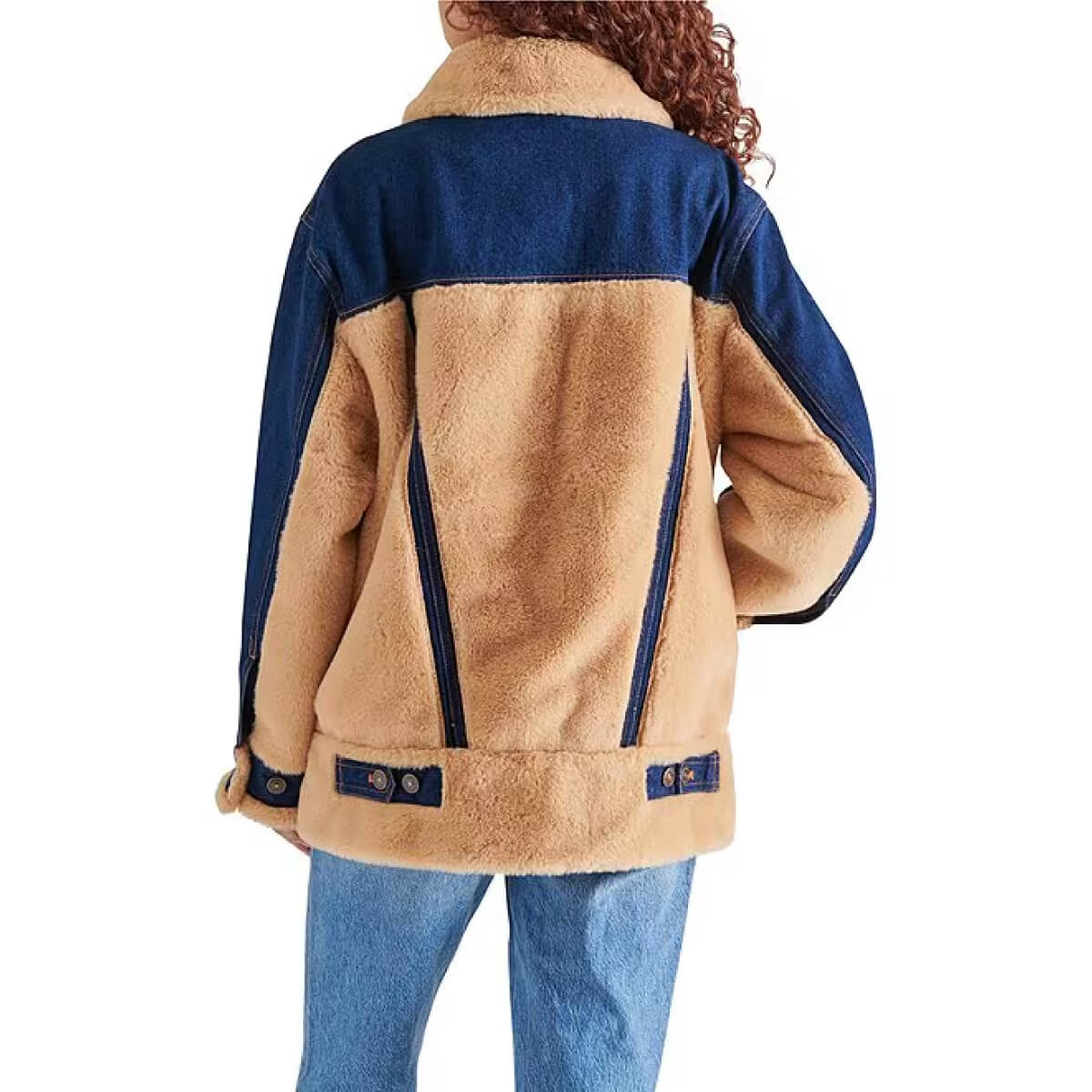 Winona Denim Faux Fur Jacket blue back | MILK MONEY milkmoney.co | cute jackets for women. cute coats. cool jackets for women. stylish jackets for women. trendy jackets for women. trendy womens coats.