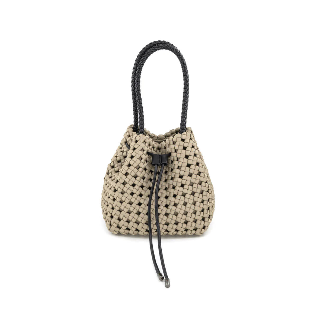 Woven Faux Leather Bucket Bag sage front | MILK MONEY milkmoney.co | women's accessories. cute accessories. trendy accessories. cute accessories for girls. ladies accessories. women's fashion accessories.