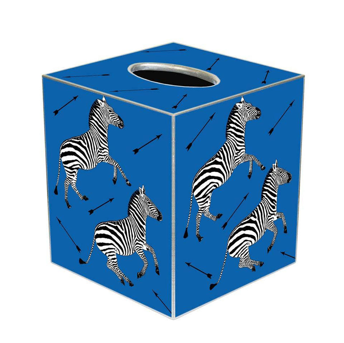Zebra Trot on Blue Paper Mache Tissue Box Cover blue | MILK MONEY milkmoney.co | Home decor online, Modern home decor, Luxury home furnishings, Best home decor, Home accessories for sale, Living room furniture sets, Kitchen decor ideas, Wall art for home, Bathroom accessories, Vintage home decor, Minimalist home decor