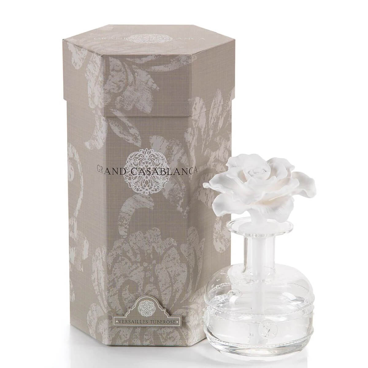Zodax Grand Casablanca Porcelain Diffuser Versaille Tuberose front | MILK MONEY milkmoney.co | white elephant gift ideas, gift, mother's day gift ideas, white elephant gift, gift shops near me
